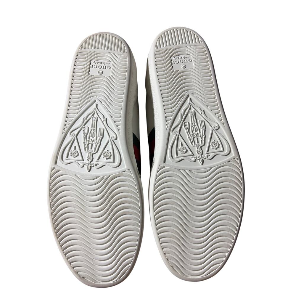 Gucci Ace Bee Sneakers White Leather Web Stripe – Mismatched Sizes 8 / 8.5 NEW - Picture 5 of 8